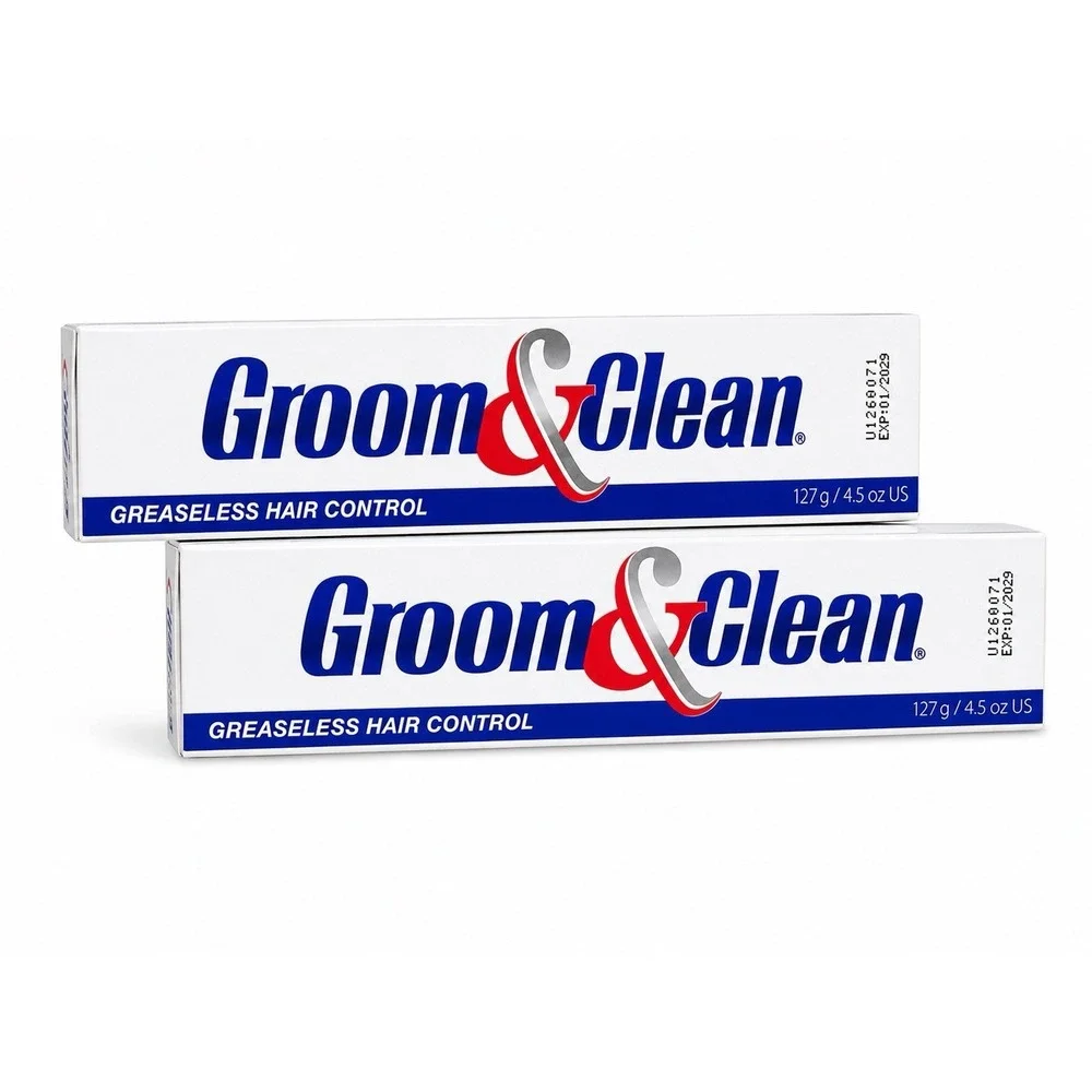 Groom and Clean Greaseless Hair Control Cream 4.5oz Mens Styling Exp 01/2029